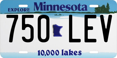 MN license plate 750LEV