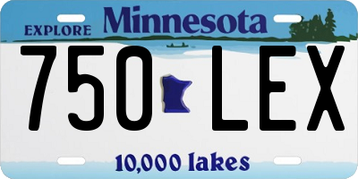 MN license plate 750LEX