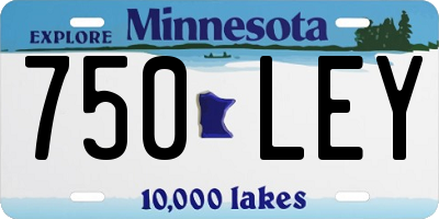 MN license plate 750LEY