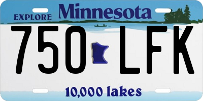 MN license plate 750LFK