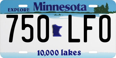 MN license plate 750LFO