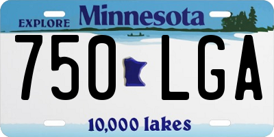 MN license plate 750LGA
