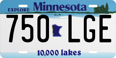 MN license plate 750LGE