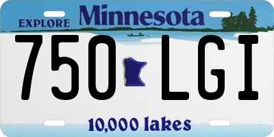 MN license plate 750LGI