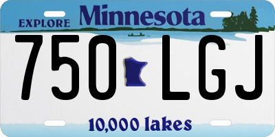 MN license plate 750LGJ