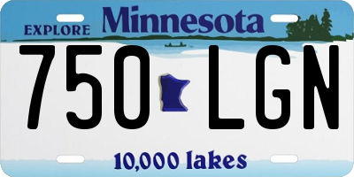 MN license plate 750LGN