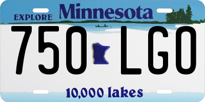 MN license plate 750LGO