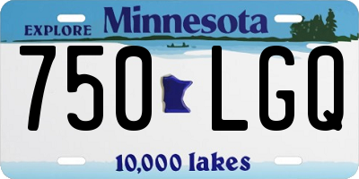 MN license plate 750LGQ