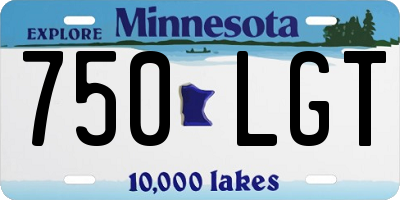 MN license plate 750LGT
