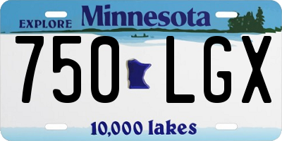 MN license plate 750LGX