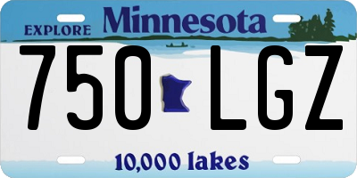 MN license plate 750LGZ