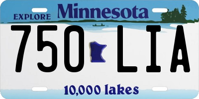 MN license plate 750LIA