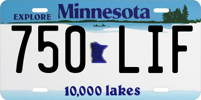 MN license plate 750LIF