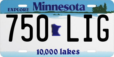 MN license plate 750LIG