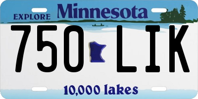 MN license plate 750LIK