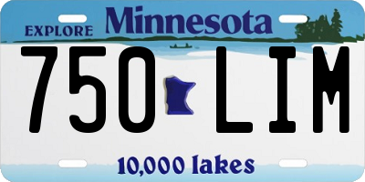 MN license plate 750LIM