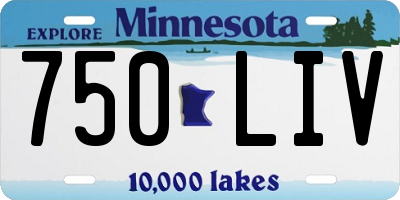 MN license plate 750LIV