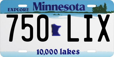 MN license plate 750LIX