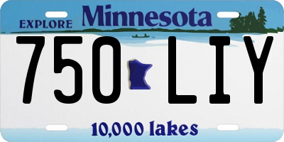 MN license plate 750LIY