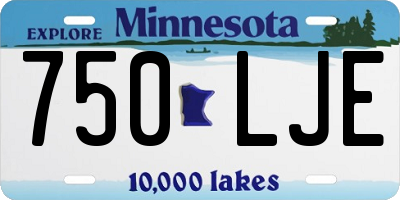 MN license plate 750LJE