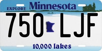 MN license plate 750LJF