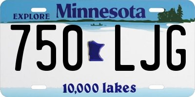 MN license plate 750LJG