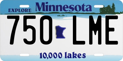MN license plate 750LME