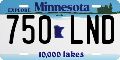 MN license plate 750LND