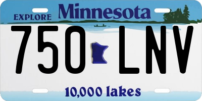 MN license plate 750LNV