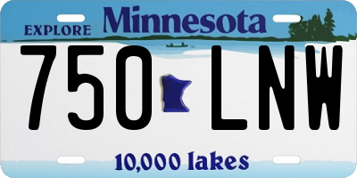 MN license plate 750LNW