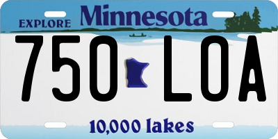MN license plate 750LOA