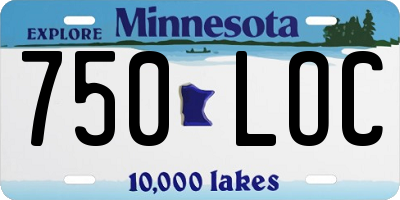 MN license plate 750LOC