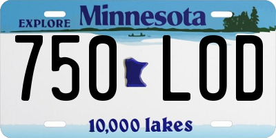MN license plate 750LOD