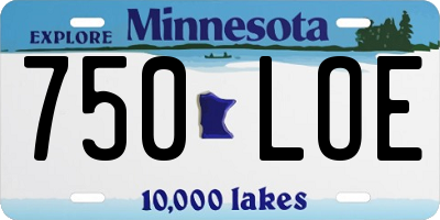 MN license plate 750LOE