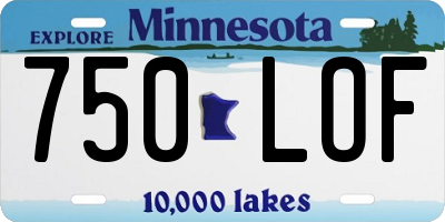 MN license plate 750LOF