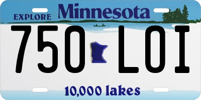 MN license plate 750LOI