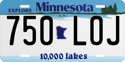 MN license plate 750LOJ