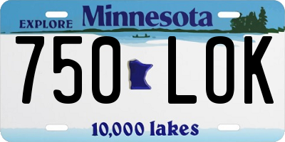 MN license plate 750LOK