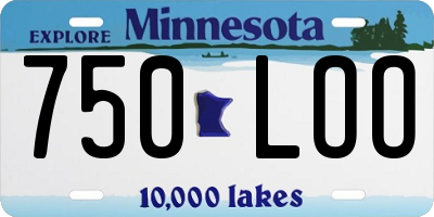 MN license plate 750LOO