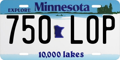 MN license plate 750LOP