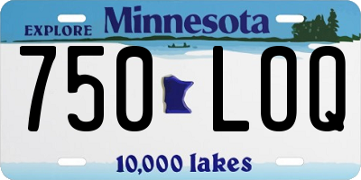 MN license plate 750LOQ