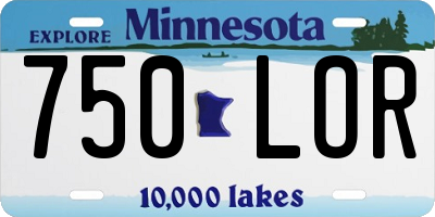 MN license plate 750LOR