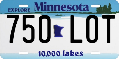 MN license plate 750LOT