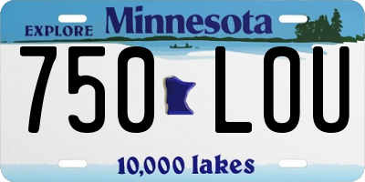 MN license plate 750LOU