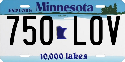 MN license plate 750LOV