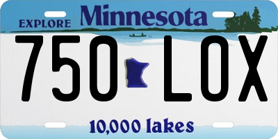 MN license plate 750LOX