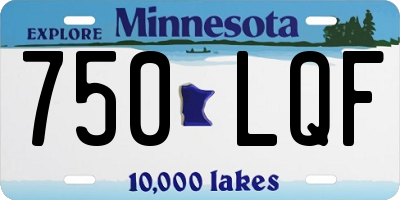MN license plate 750LQF