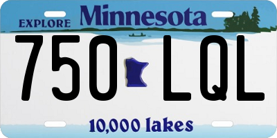 MN license plate 750LQL
