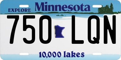 MN license plate 750LQN