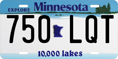 MN license plate 750LQT